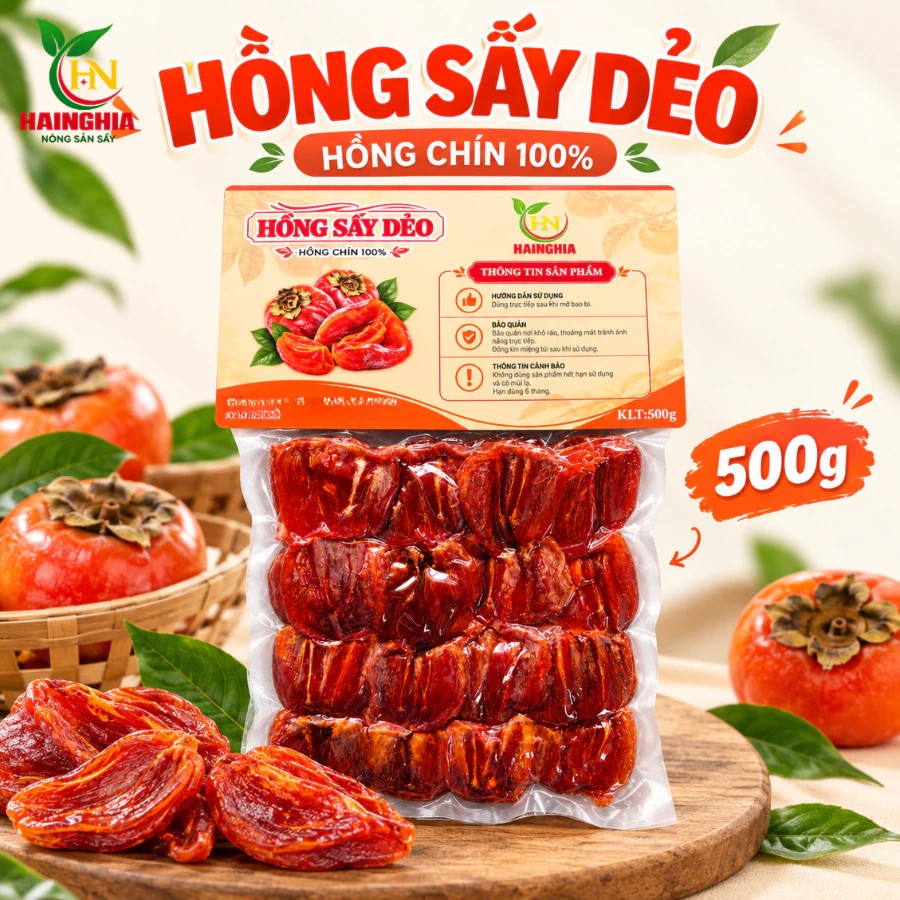 Hồng sấy dẻo HN Hainghia 500g hồng chín 100%